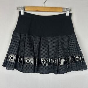 Tripp NYC Daang Goodman Goth Mini Skirt Black Skater Punk AM4693 Women's Size XS
